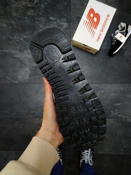 New Balance 574 Black Grey White 2 (Носок - Сетка)