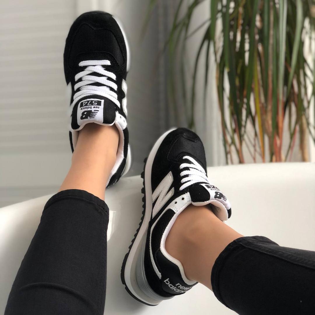 New Balance 574 Black Grey White 5 (Носок - Сетка)