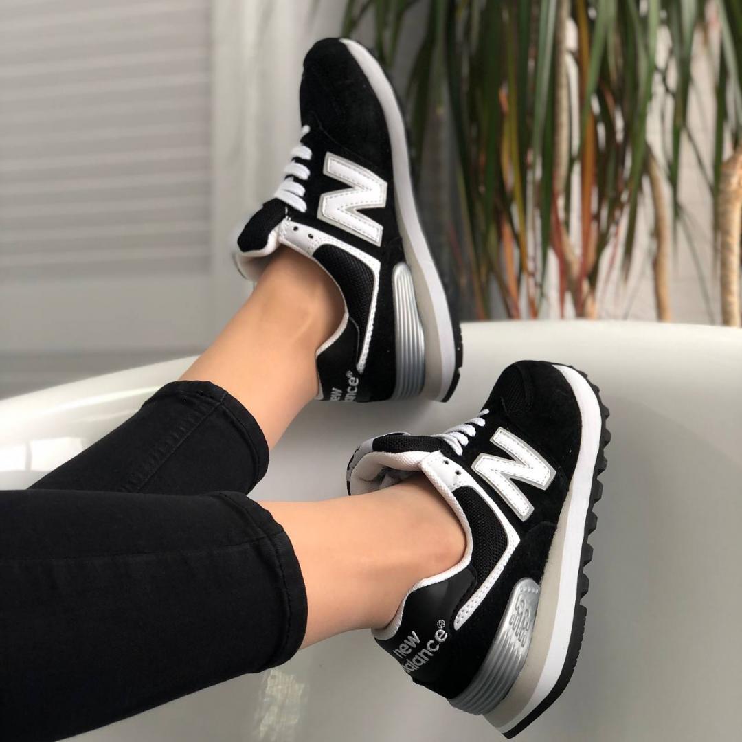 New Balance 574 Black Grey White 5 (Носок - Сетка)
