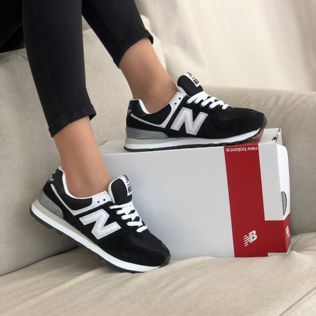 New Balance 574 Black Grey White 5 (Носок - Сетка)