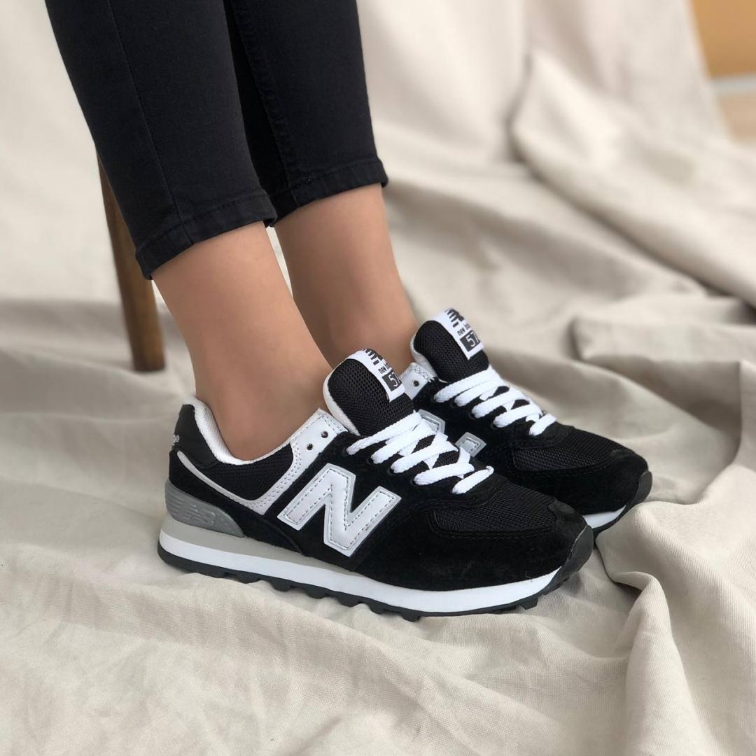 New Balance 574 Black Grey White 5 (Носок - Сетка)