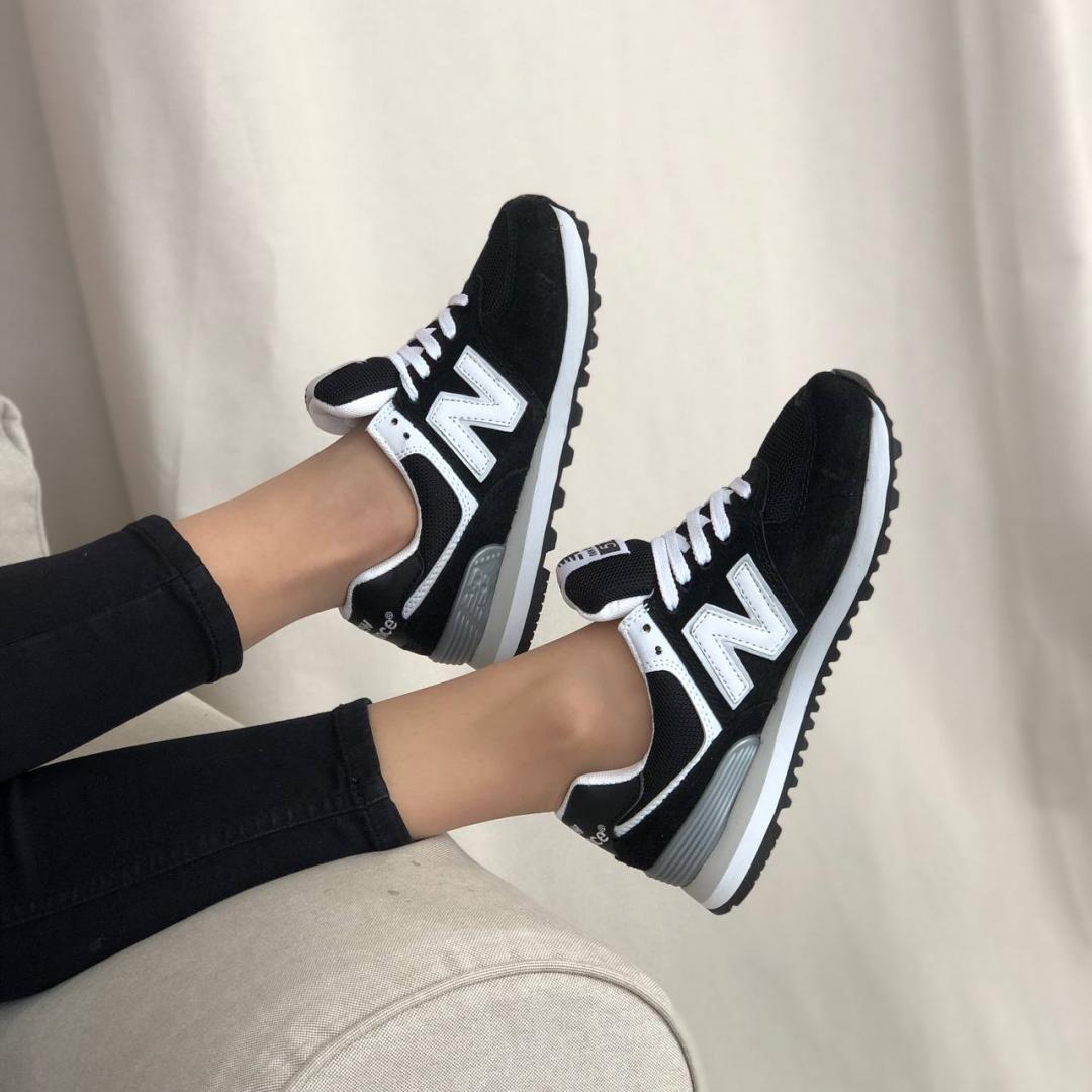 New Balance 574 Black Grey White 5 (Носок - Сетка)