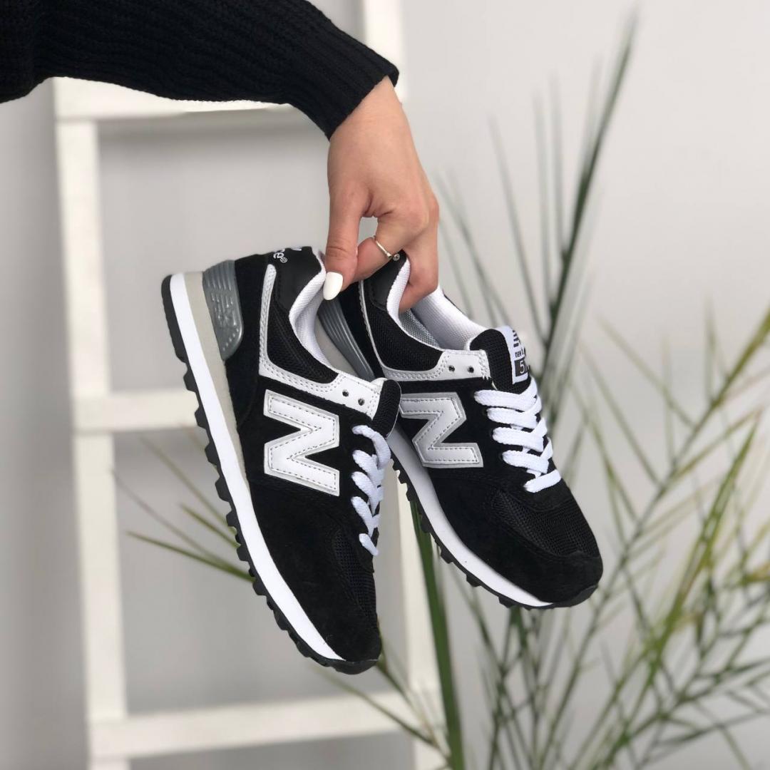 New Balance 574 Black Grey White 5 (Носок - Сетка)