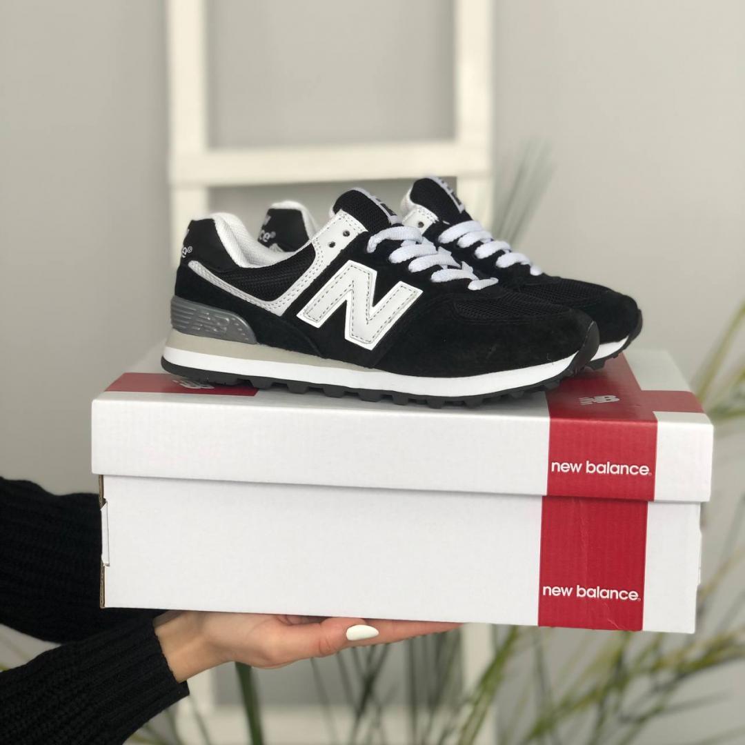 New Balance 574 Black Grey White 5 (Носок - Сетка)