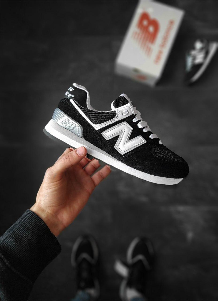 New Balance 574 Black Grey White 5 (Носок - Сетка)