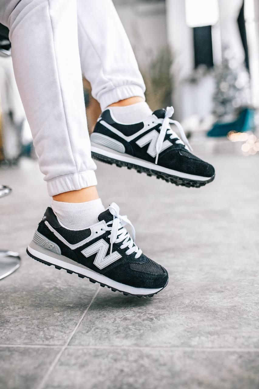 New Balance 574 Black Grey White 5 (Носок - Сетка)