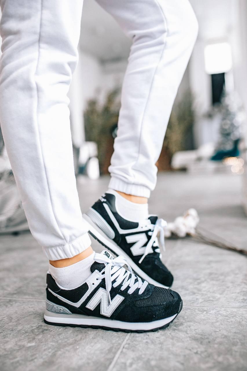 New Balance 574 Black Grey White 5 (Носок - Сетка)