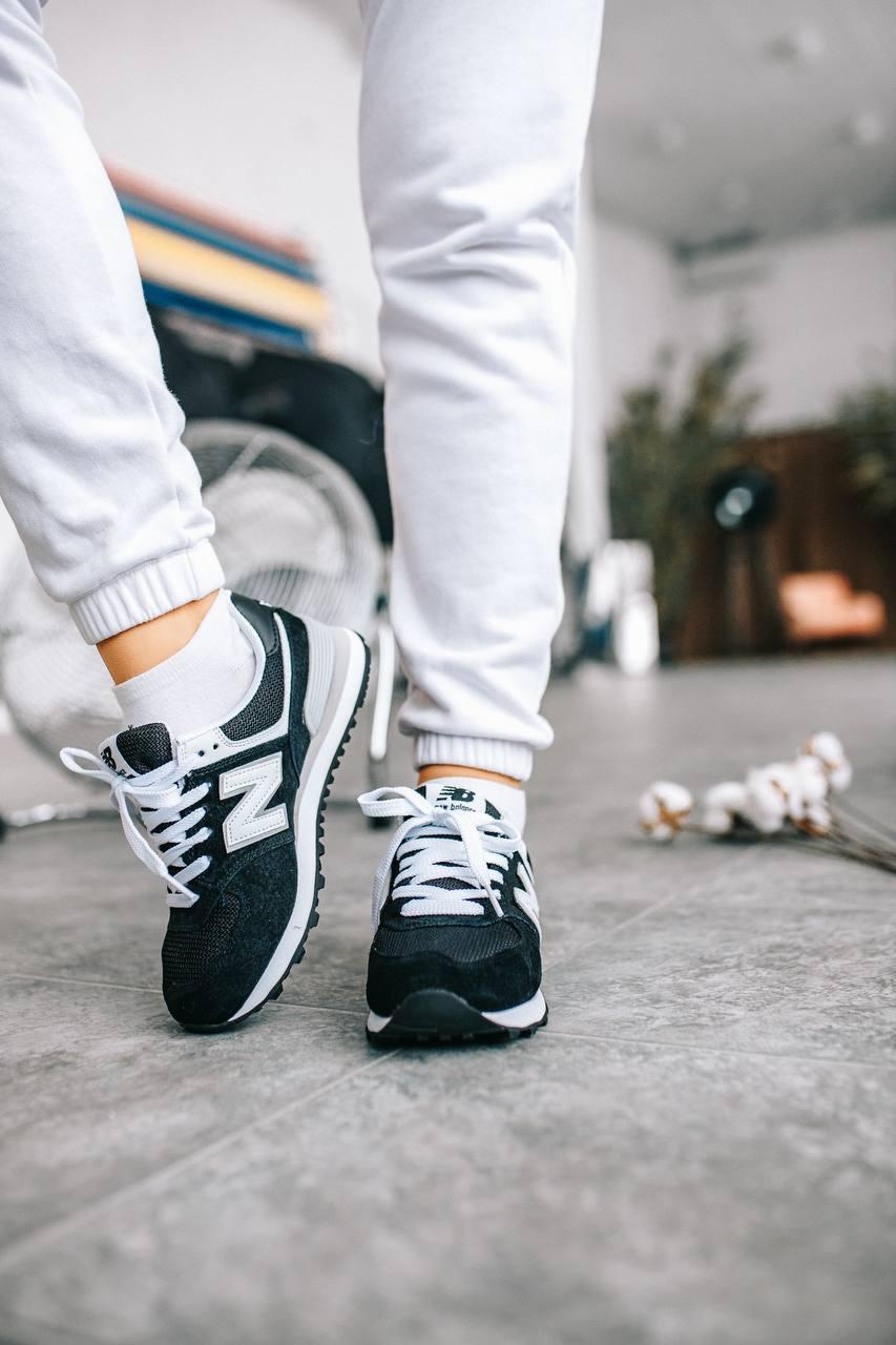 New Balance 574 Black Grey White 5 (Носок - Сетка)