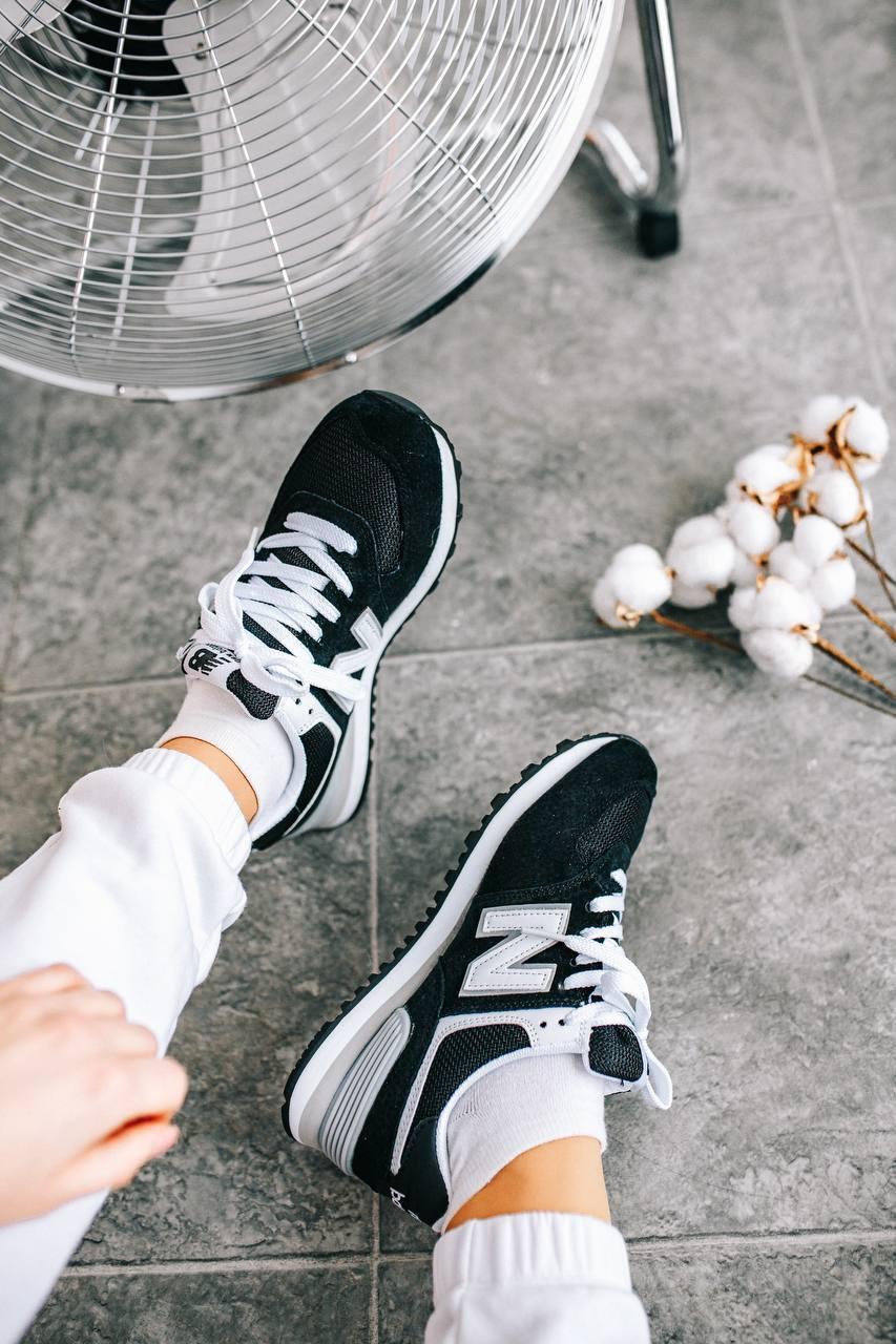 New Balance 574 Black Grey White 5 (Носок - Сетка)