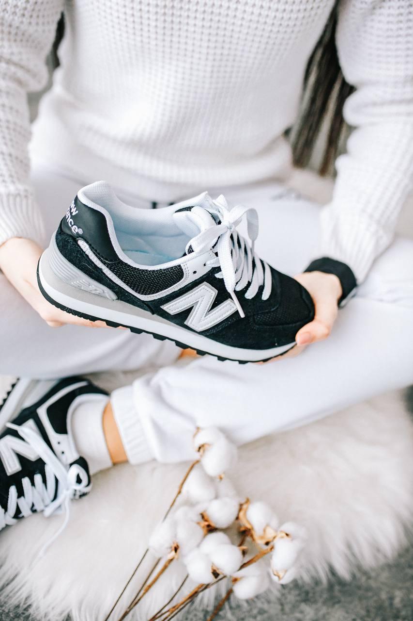 New Balance 574 Black Grey White 5 (Носок - Сетка)