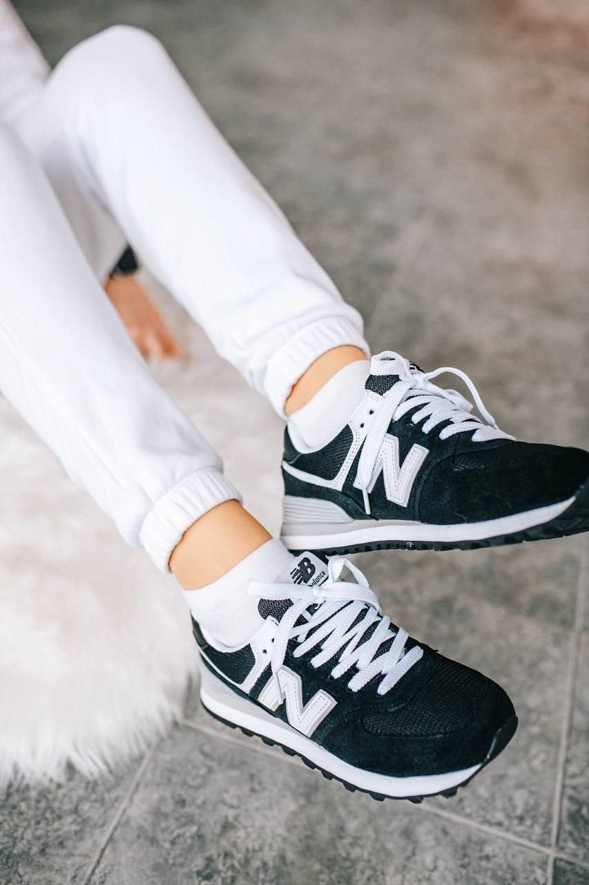 New Balance 574 Black Grey White 5 (Носок - Сетка)