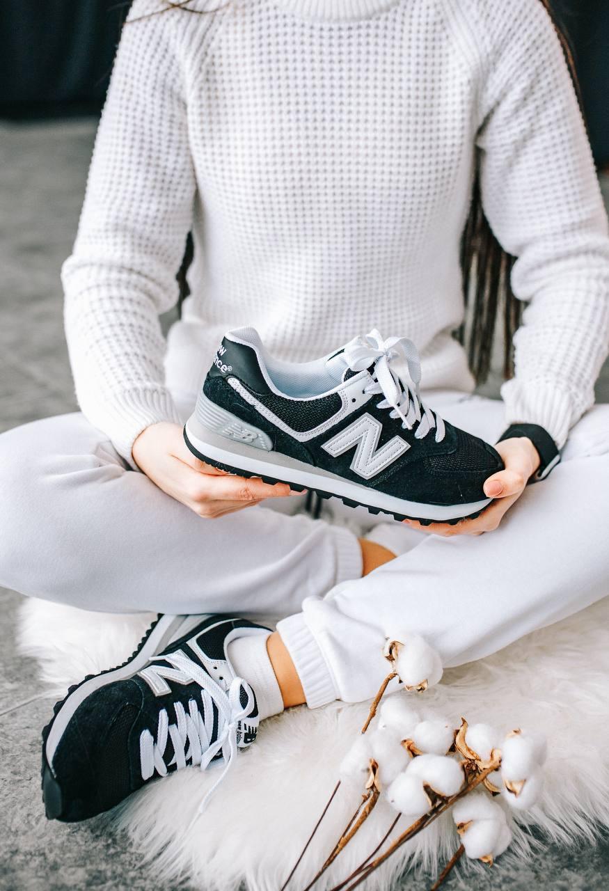 New Balance 574 Black Grey White 5 (Носок - Сетка)