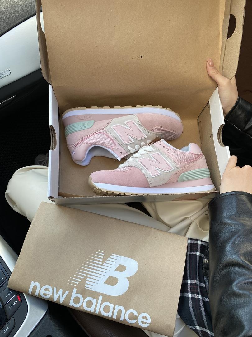 New Balance 574 Light Pink Grey White