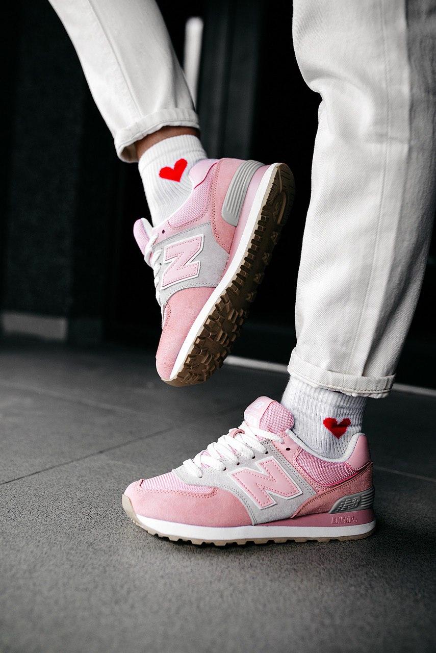 New Balance 574 Light Pink Grey White