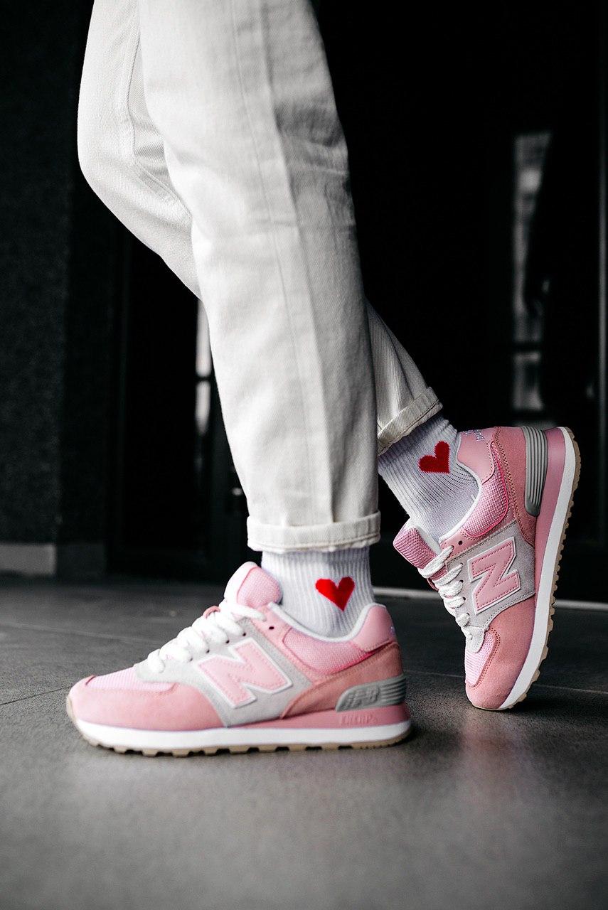 New Balance 574 Light Pink Grey White