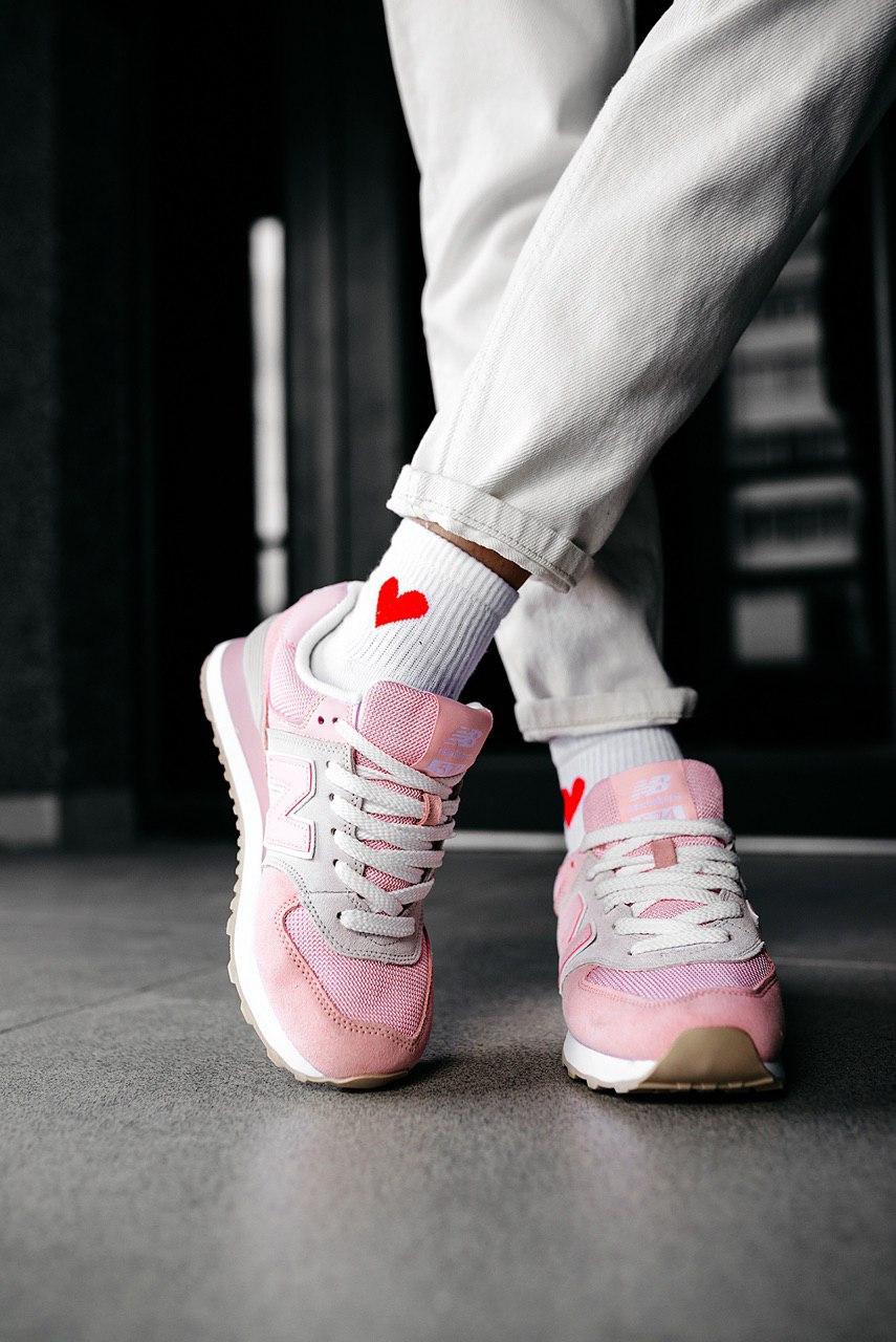 New Balance 574 Light Pink Grey White