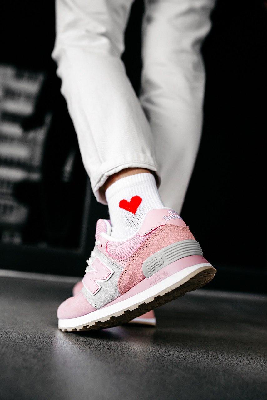 New Balance 574 Light Pink Grey White