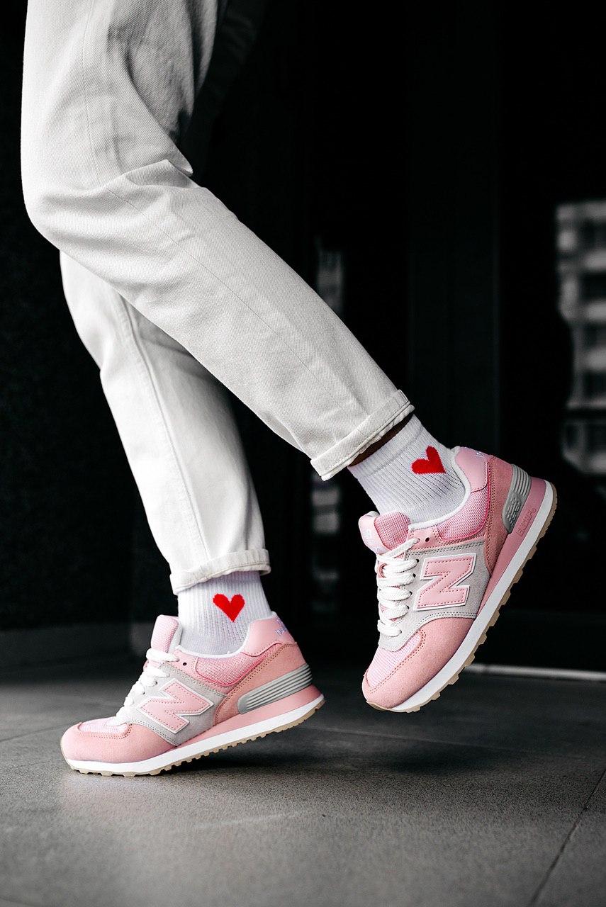 New Balance 574 Light Pink Grey White