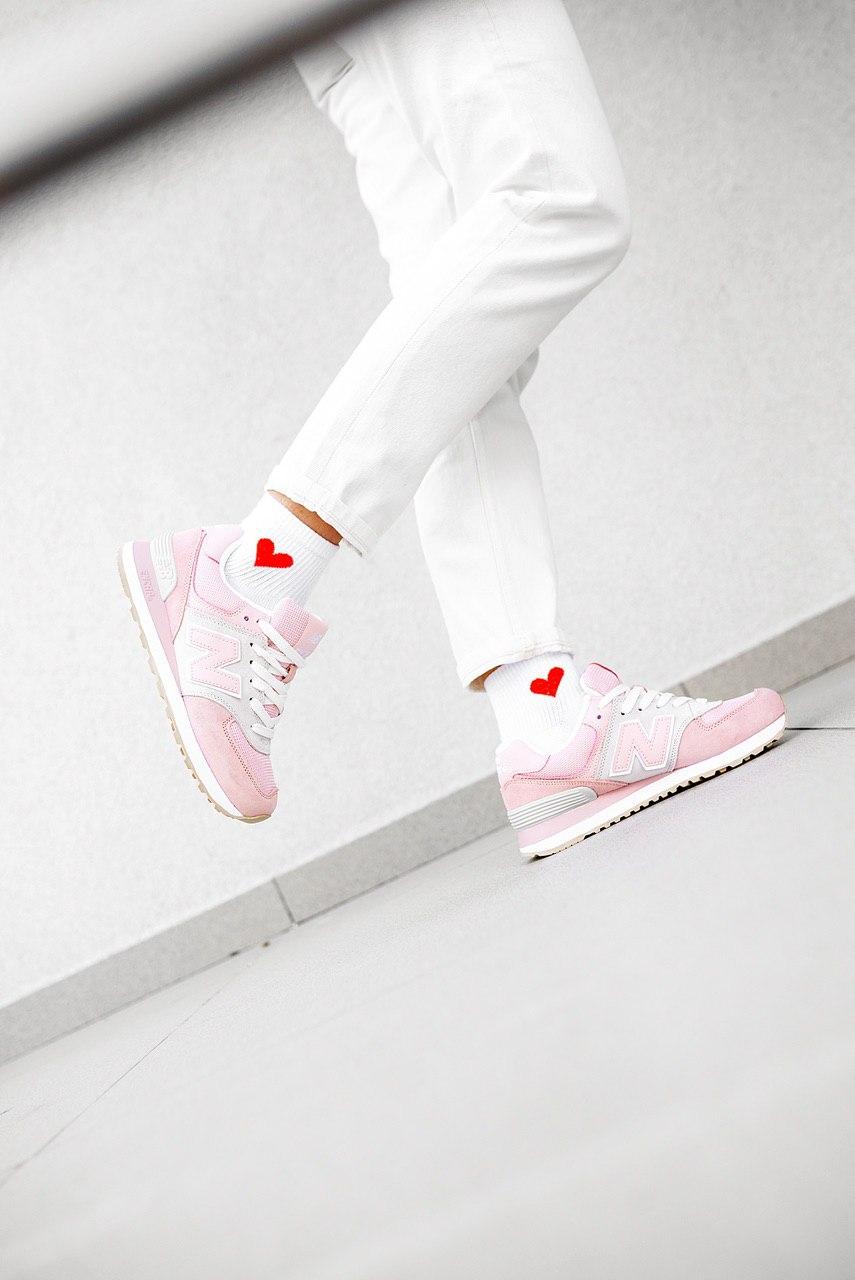 New Balance 574 Light Pink Grey White