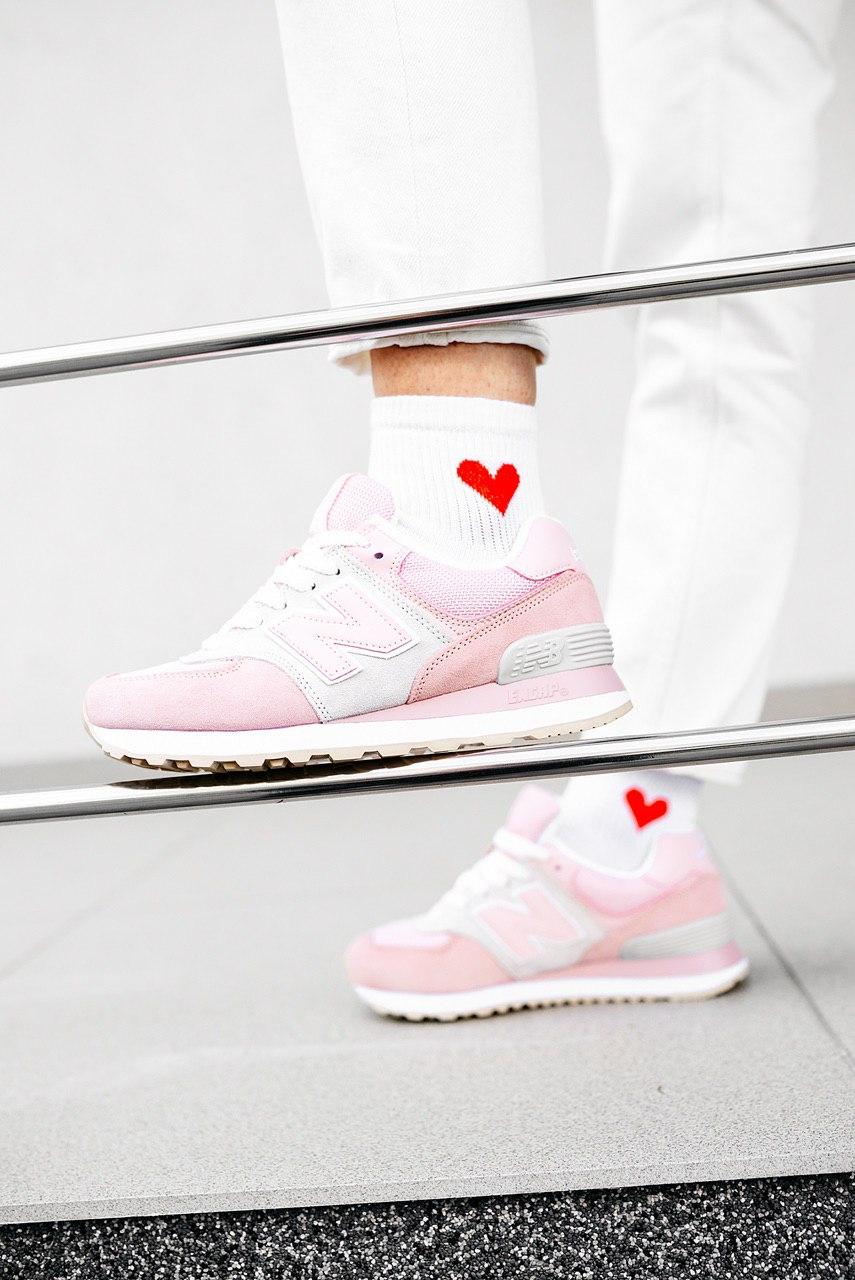 New Balance 574 Light Pink Grey White