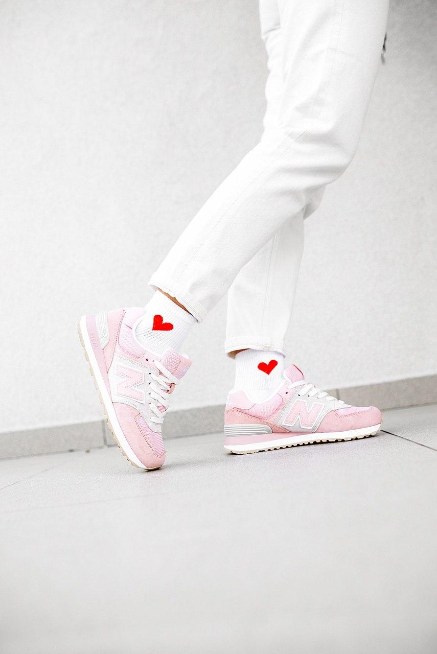New Balance 574 Light Pink Grey White
