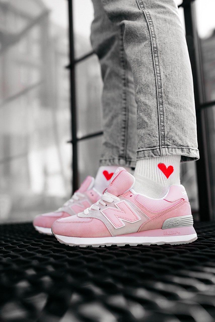 New Balance 574 Light Pink Grey White
