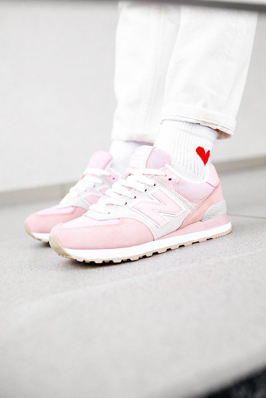 New Balance 574 Light Pink Grey White