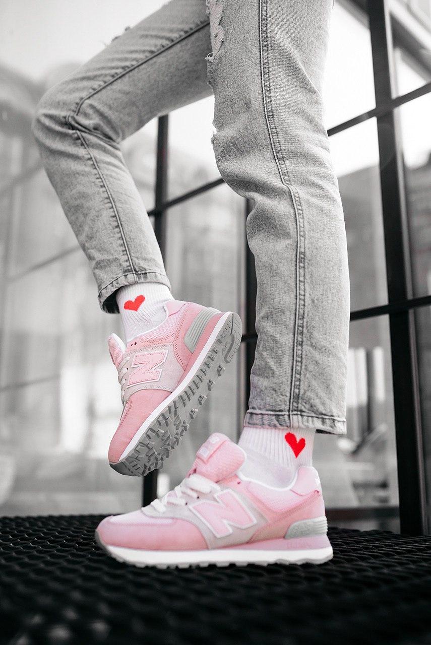 New Balance 574 Light Pink Grey White