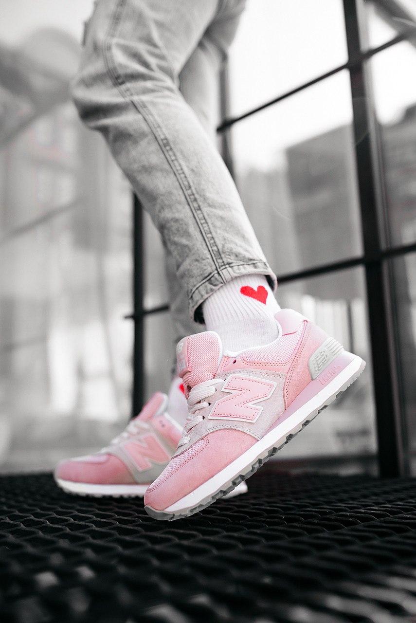 New Balance 574 Light Pink Grey White