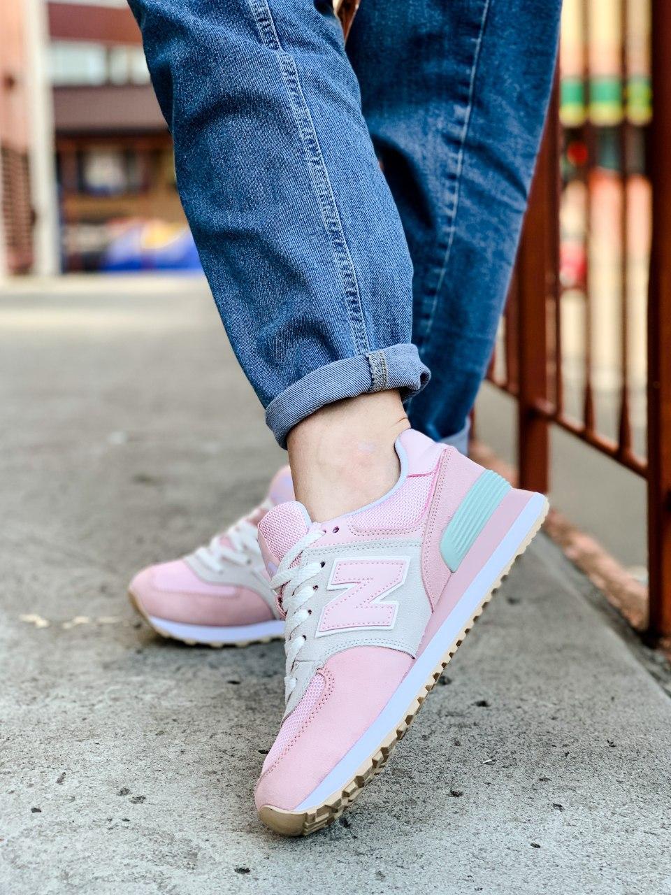 New Balance 574 Light Pink Grey White