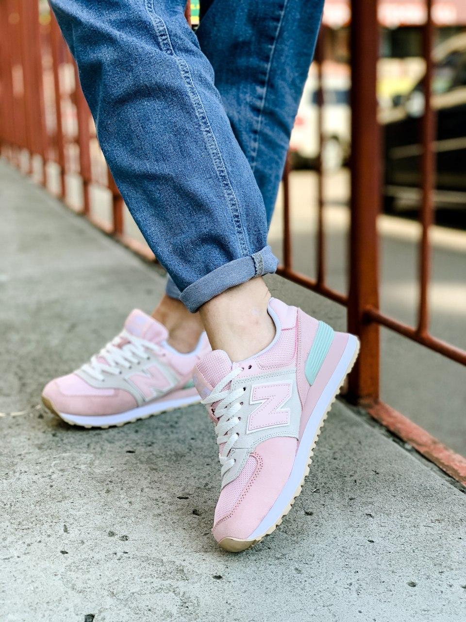 New Balance 574 Light Pink Grey White