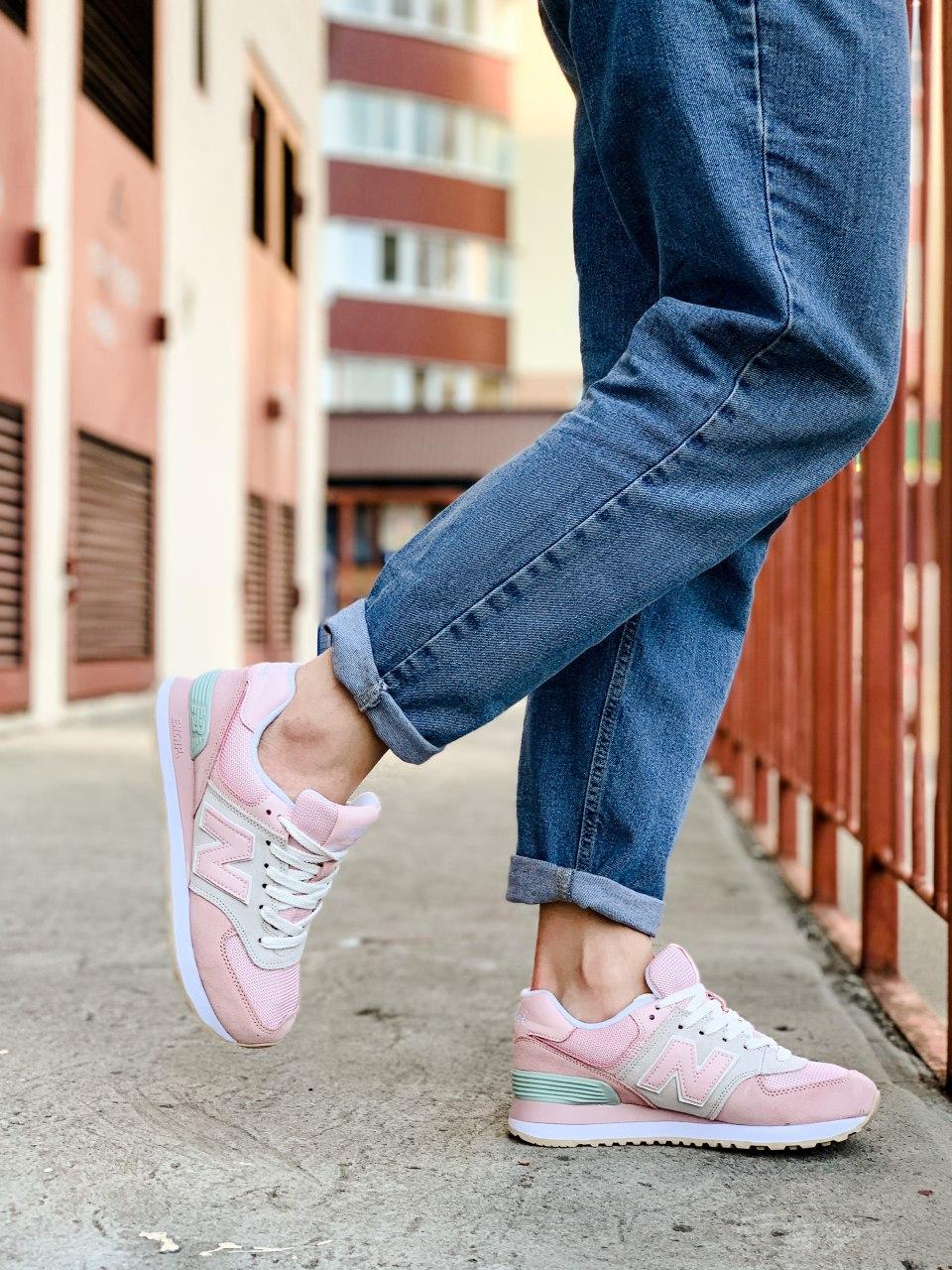 New Balance 574 Light Pink Grey White