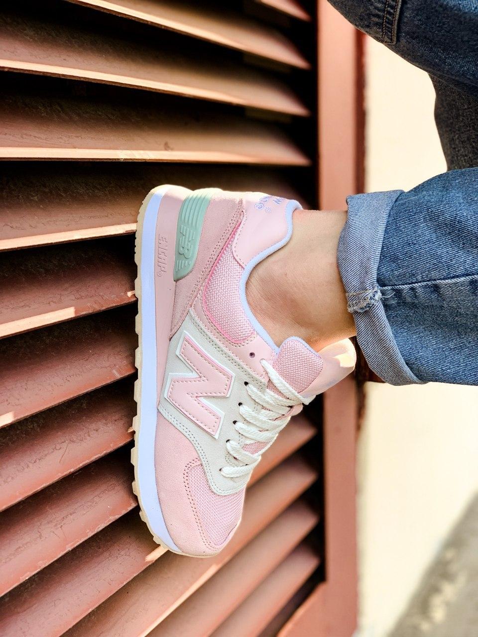 New Balance 574 Light Pink Grey White
