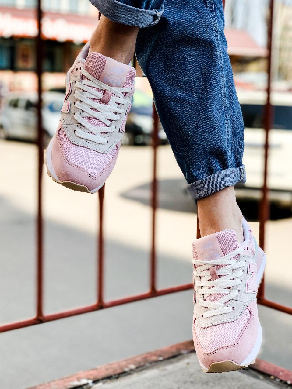 New Balance 574 Light Pink Grey White
