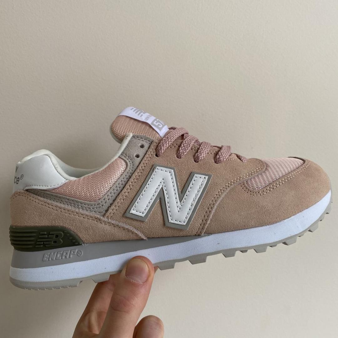 New Balance 574 Pink Khaki White