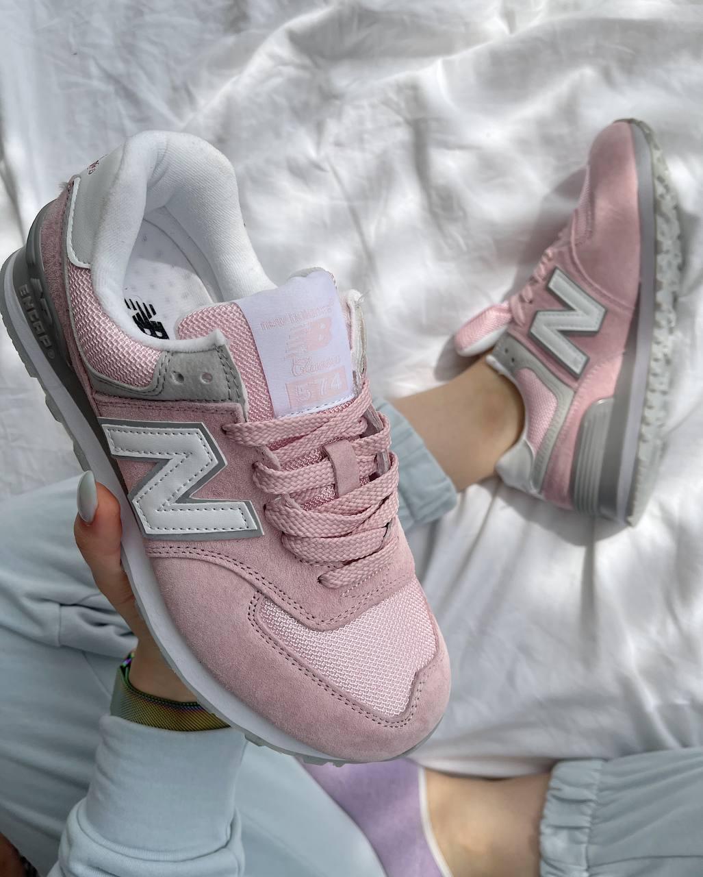 New Balance 574 Pink Khaki White