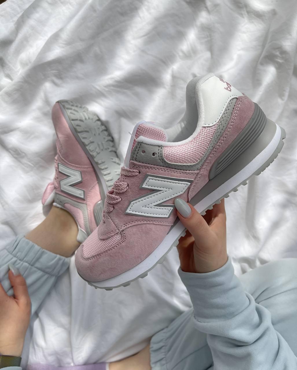 New Balance 574 Pink Khaki White