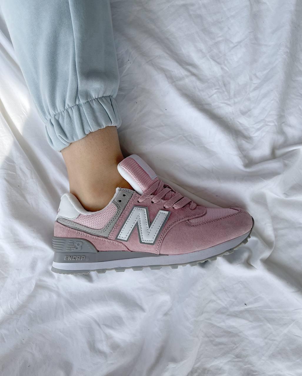 New Balance 574 Pink Khaki White