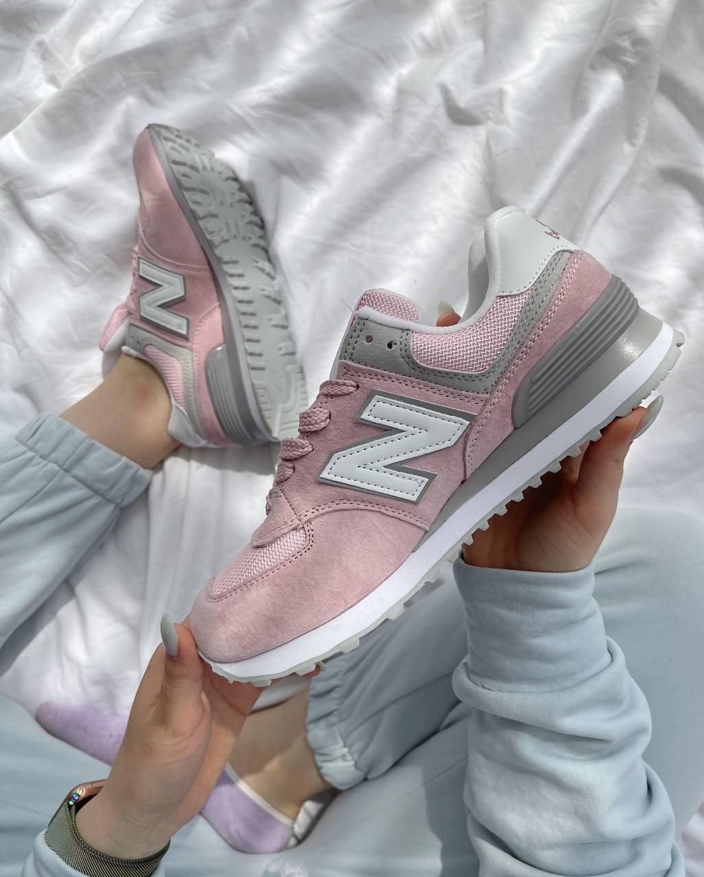 New Balance 574 Pink Khaki White
