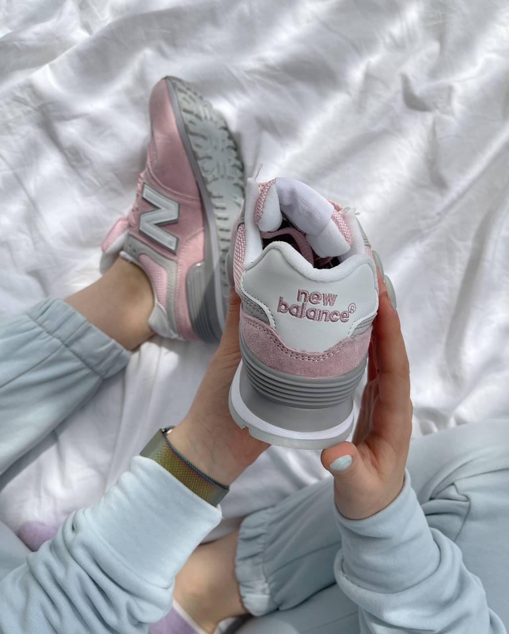 New Balance 574 Pink Khaki White