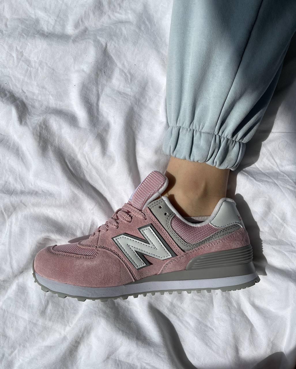 New Balance 574 Pink Khaki White