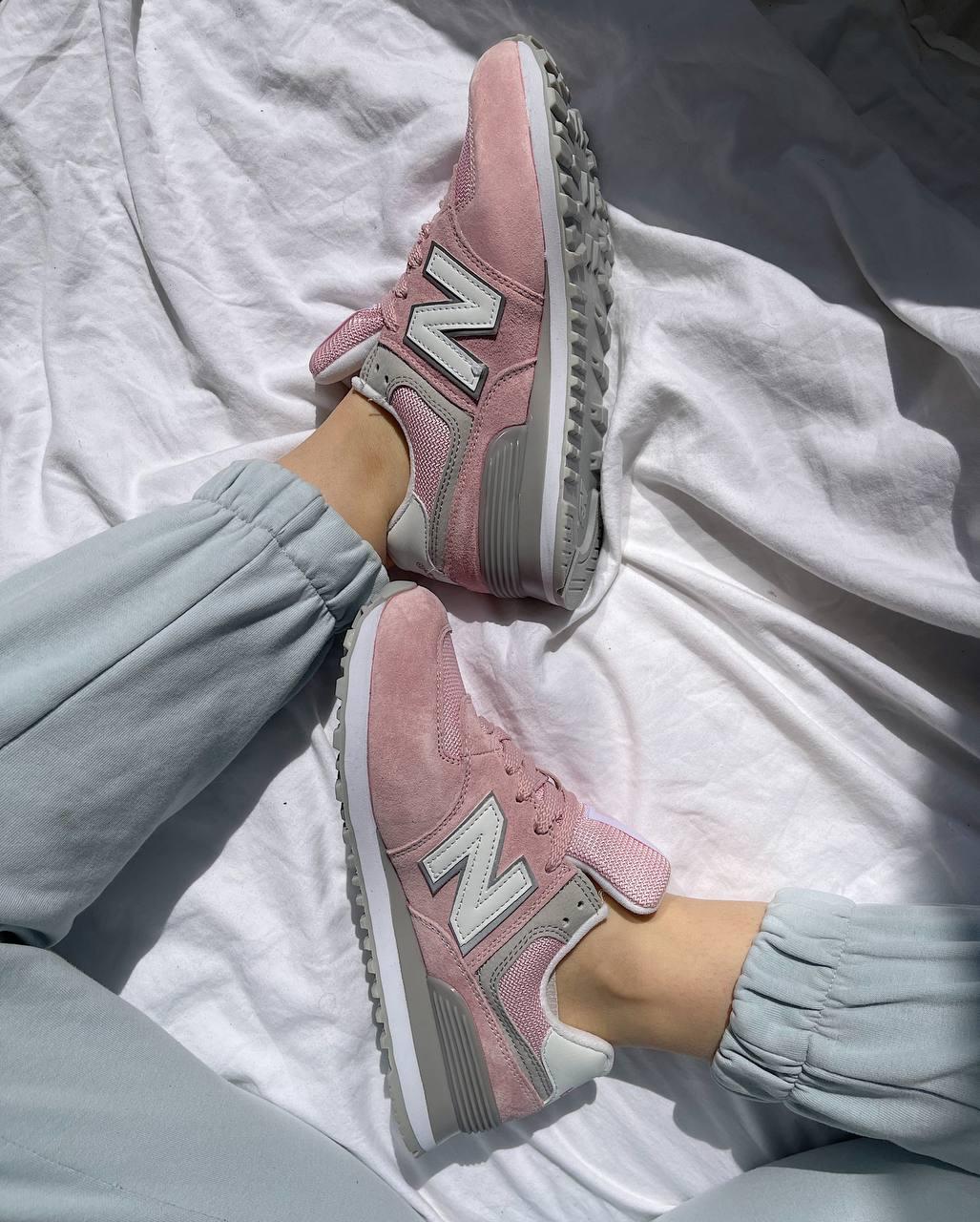 New Balance 574 Pink Khaki White