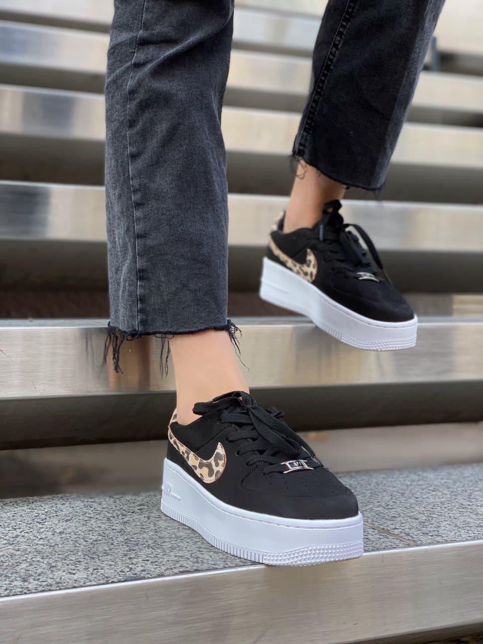 Nike Air Force 1 Sage Black Leopard