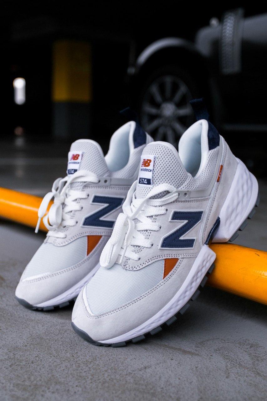 New Balance 574 Sport 2019 White «Blue Logo»