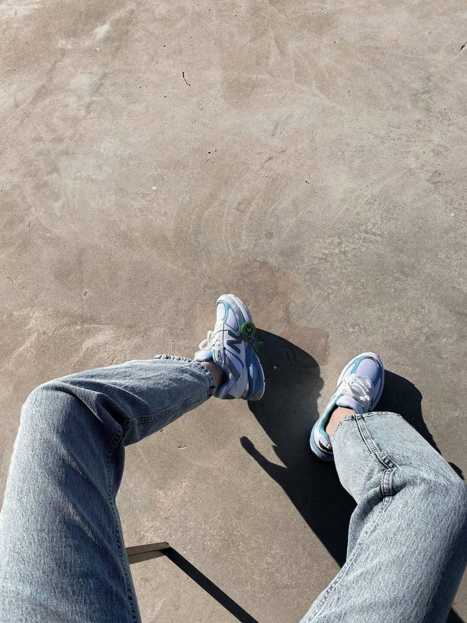 New Balance 990 White Blue Grey