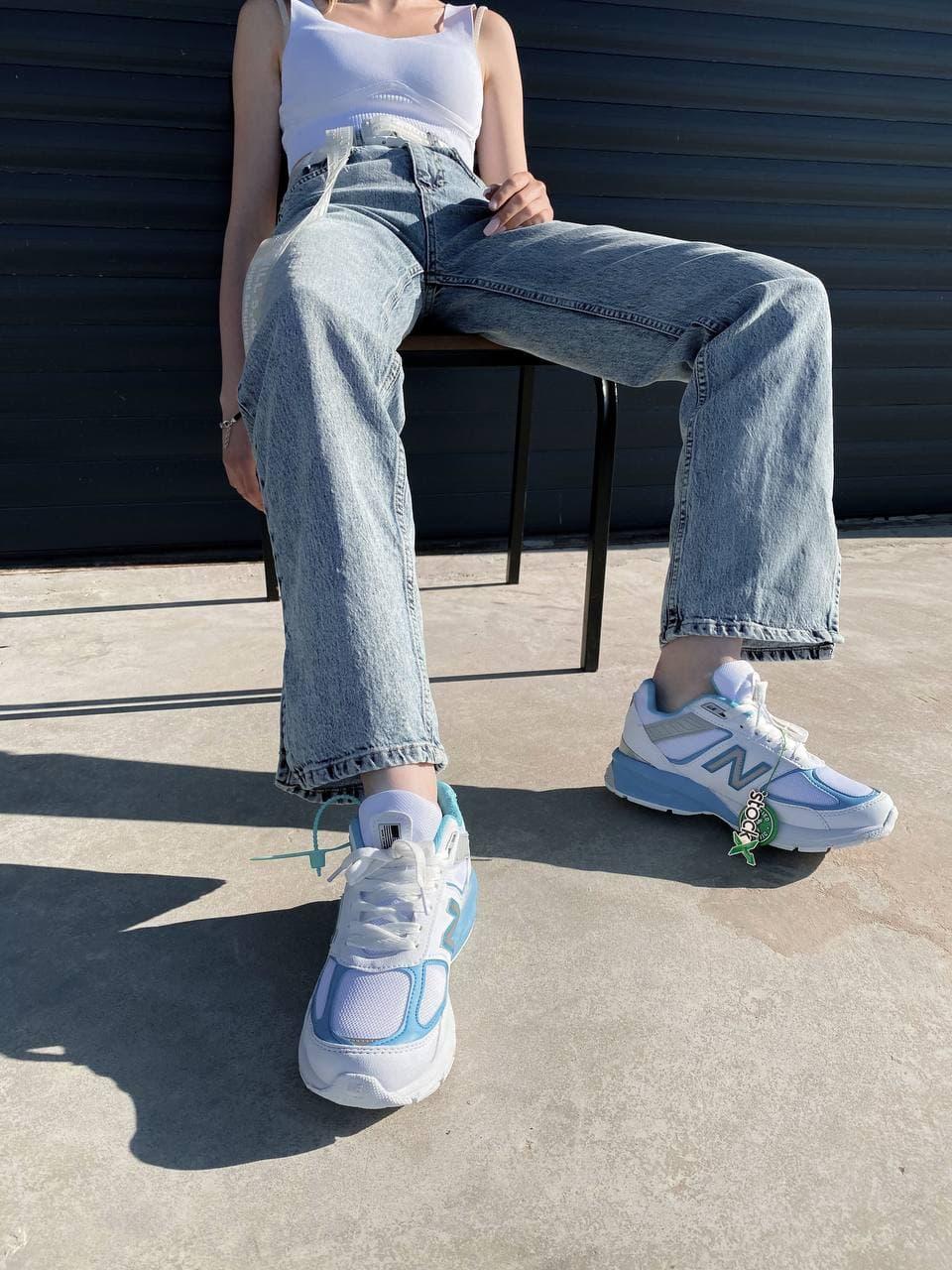 New Balance 990 White Blue Grey