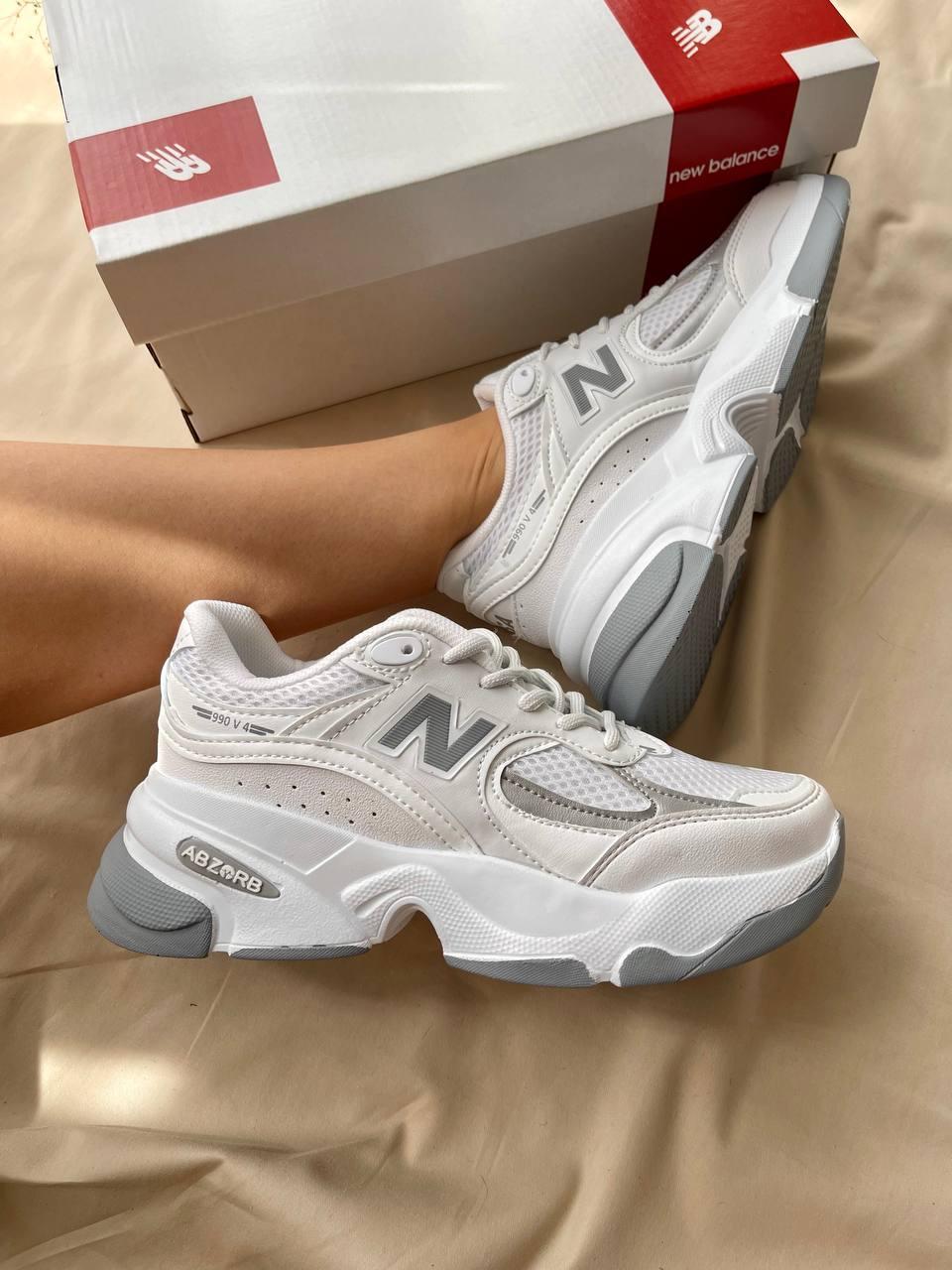 New Balance 990 White Silwer