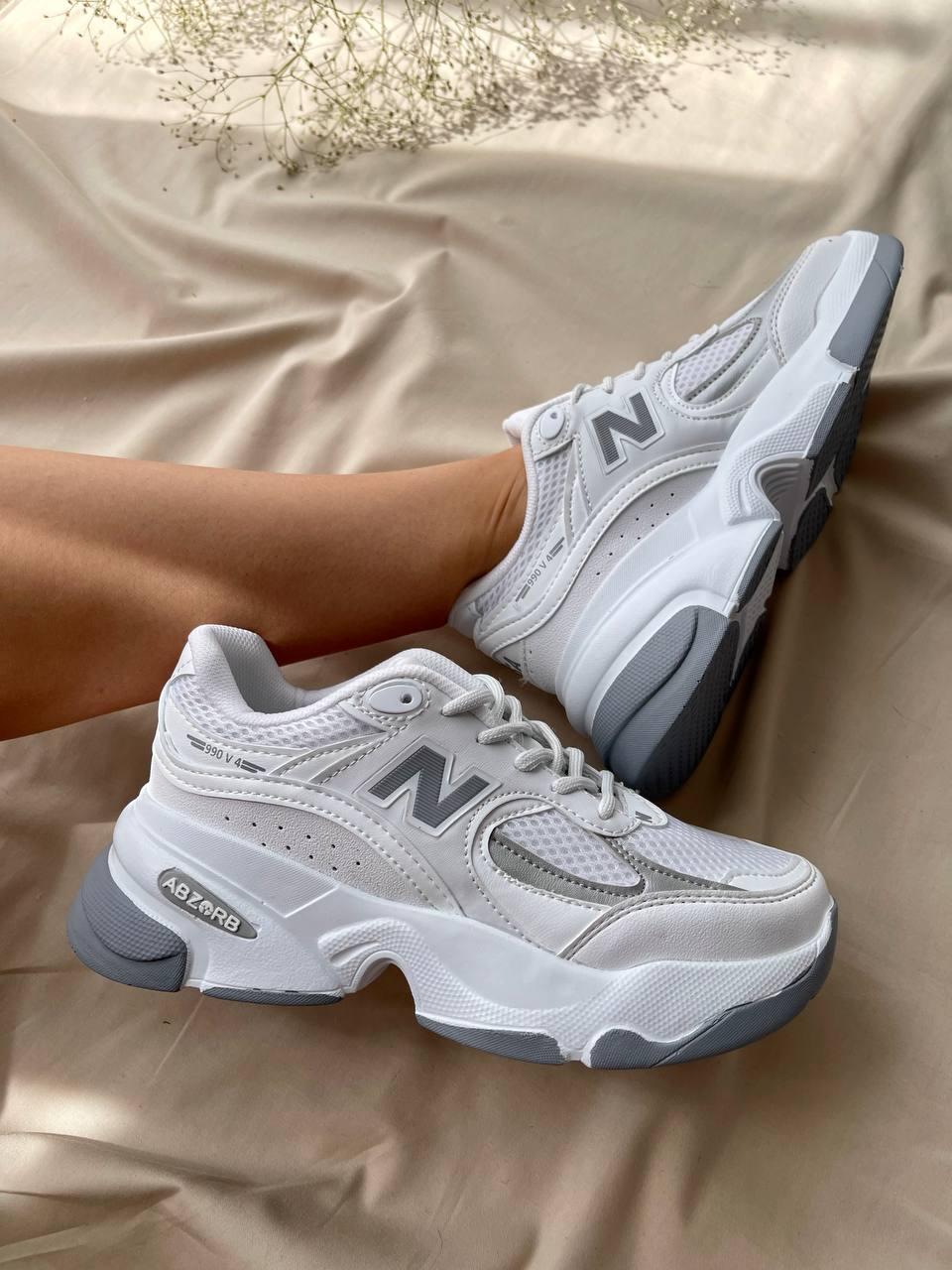 New Balance 990 White Silwer