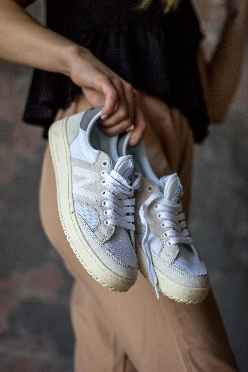 New Balance White Beige
