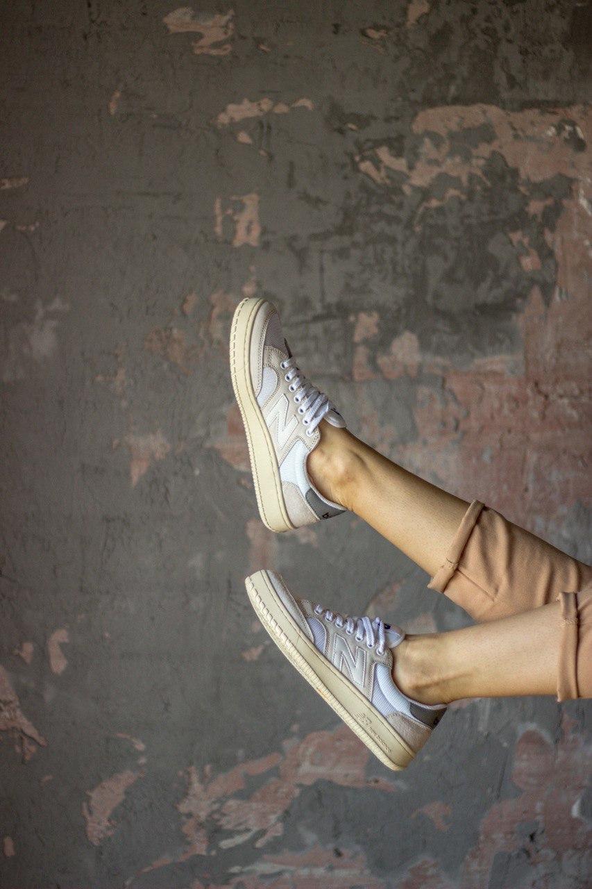 New Balance White Beige